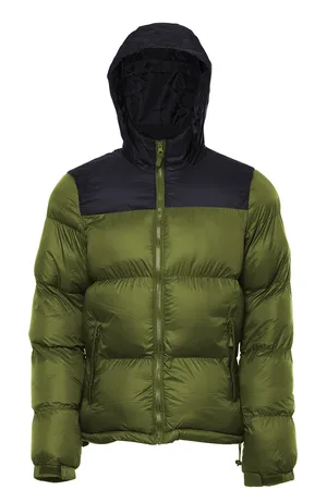 MO Wattierte Steppjacke Herren Oliv Schwarz