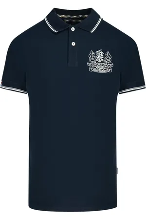 Aquascutum Aldis Marineblaues Poloshirt mit Spitze