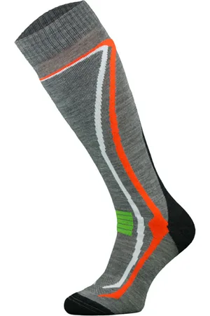 COMODO Unisex Chaussettes Ski avec Laine Merinos Hautes Longues Genou - Gris