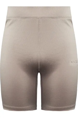 Nicce London Stretch Highrise Fit Logo Latte Damen Arla Cycling Shorts 0309 K018 0510