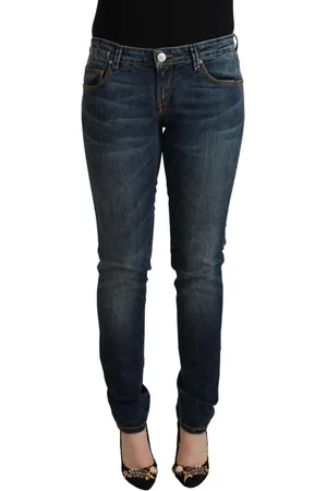 ACHT Gewaschene Baumwolljeans mit niedriger Taille und schmaler Passform