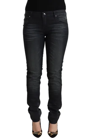 ACHT Gewaschene Baumwolljeans mit niedriger Taille und schmaler Passform