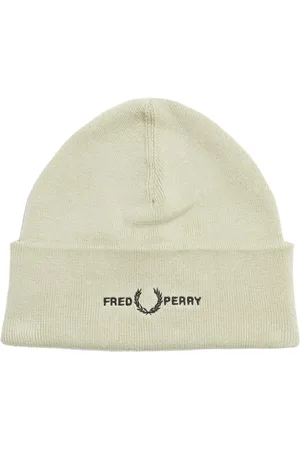 Fred Perry Graphic Logo Light Oyster Cream Beanie