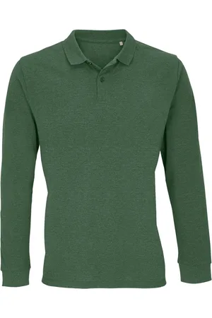 Sols "Planet" Poloshirt für Herren/Damen Unisex Langärmlig (Flaschengrün)