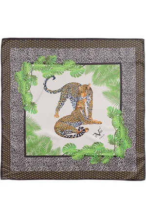 19V69 Italia Mehrfarbiges Foulard mit Leopardenmuster