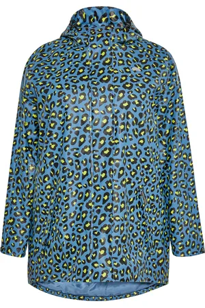 Schmuddelwedda Regenjacke Damen Stahlblau Limette Leo