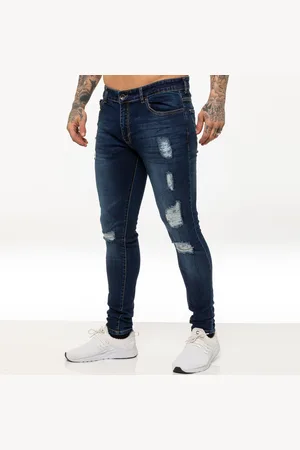 Enzo Herren Skinny Ripped Jeans