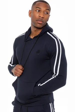 Enzo Gestreifter Herren Pullover Hoodie