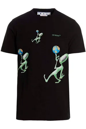 OFF-WHITE Alien Arrow Logo ubergrosses schwarzes T-Shirt