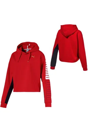 PUMA Modern Sport Womens Hoodie Hoodie Cropped Sweatshirt Red 852021 12