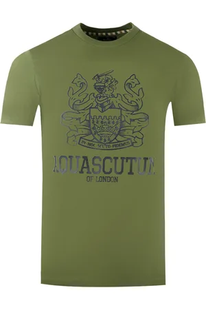 Aquascutum Large Bold London Aldis Marke Logo Armee T-Shirt