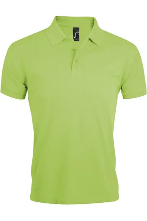 Sols Mens Prime Pique Plain Short Sleeve Polo Shirt (Apfelgrün)
