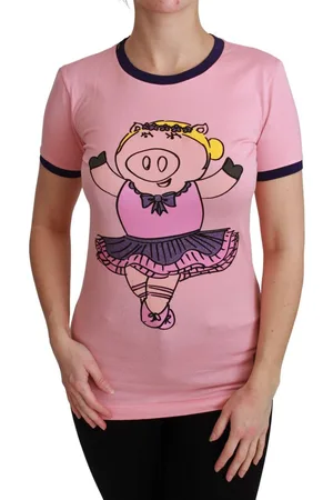 Dolce & Gabbana Schwein-Motiv italienisches Baumwoll-T-Shirt