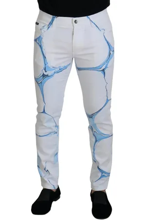 Dolce & Gabbana Weisse Denim-Baumwolljeans Stretch-Skinny-Passform