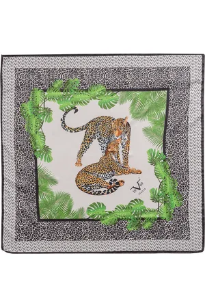 19V69 Italia Mehrfarbiges Foulard mit Leopardenmuster
