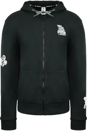 PUMA X Mr. Doodle Langarm Reißverschluss auf schwarze Herren Kapuze -Jumper 598681 01