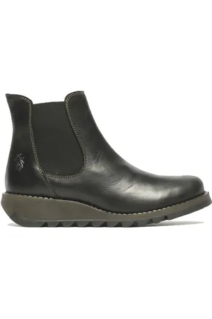 Fly London Damen SALV Chelsea-Stiefel aus Leder mit Keilabsatz