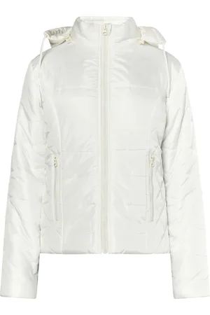 myMo Leicht wattierte Jacke Damen Wollweiß