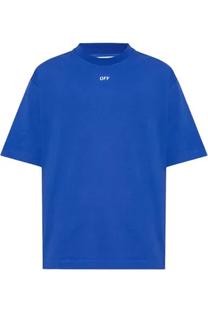 OFF-WHITE OFF Stamp Logo Skate Fit Dunkelblaues T-Shirt