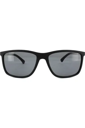 Emporio Armani Sonnenbrille 4058 5063/81 Schwarzer Gummi Grau Polarisiert