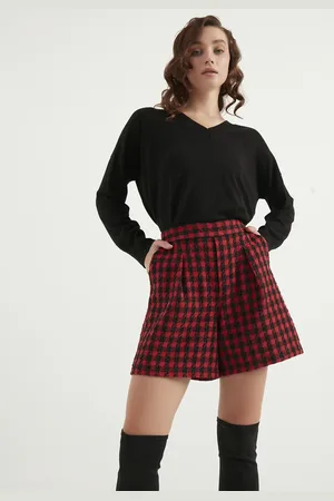 HERITA Gemusterte Shorts mit Plissee-Detail