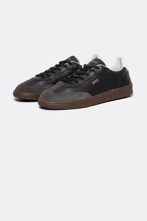 HUGO BOSS Brandon Herrenturnschuhe aus Leder und Wildleder mit geprägtem Logo