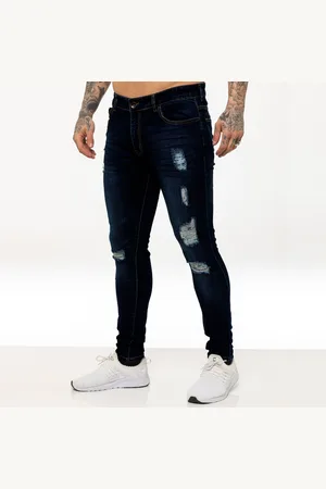 Enzo Herren Skinny Ripped Jeans