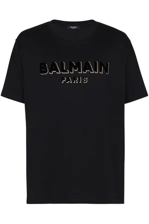 Balmain Übergroßes T-Shirt mit Rundhalsausschnitt von und Samtlogo in