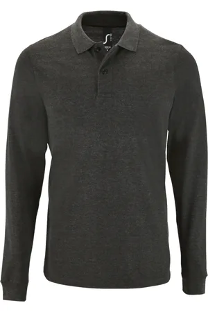 Sols Mens Perfect Langarm-Pique-Poloshirt (Charcoal Marl)