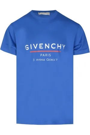 Givenchy Ubergroses ozeanblaues T-Shirt mit Adresslogo von