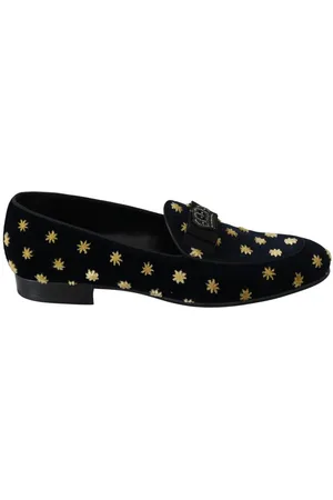 Dolce & Gabbana Blue Velvet Crown Slippers