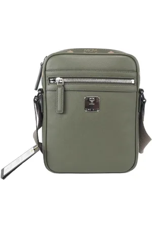 MCM Grune Umhangetasche aus Mischleder mit Multifunktionsdesign