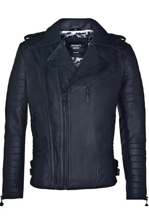 Infinity Biker-gesteppte Brando-Motorradjacke aus Leder