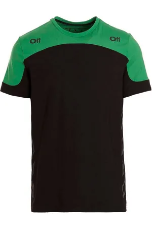 OFF-WHITE Diag Outline Schwarzes Sport-T-Shirt