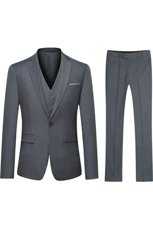 Allthemen Eleganter taubengrauer dreiteiliger Anzug - Klassisches Ein-Knopf-Design