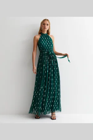 Gini London Jacquard-Maxikleid mit Neckholder