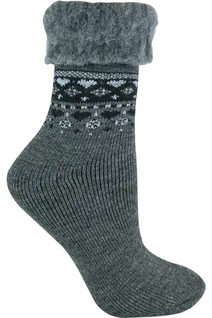 Sock Snob Damen Turn Over Top Warme Thermo-Winter-Nordic-Bettsocken