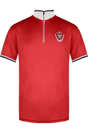 Rossignol Kurzarm 3/4 Reißverschluss Up Red Mens Virage Polo Shirt Rlemy04 305