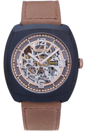 heritor automatic Heritor Automatikuhr Gatling mit skelettiertem Lederarmband