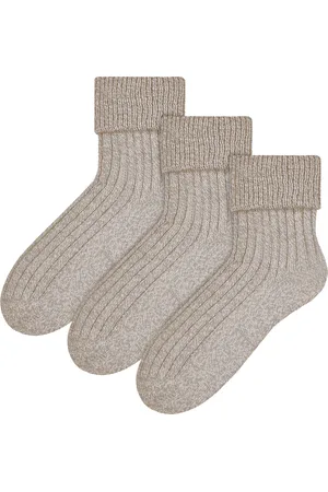 Steven 3 Paar Damen Wolle Bettsocken | | Luxus Warm Lounge Schlafsocken