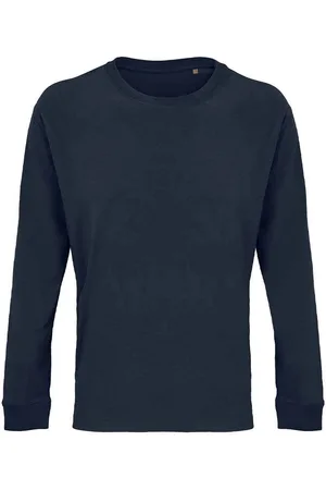 Sols Unisex Pioneer Langarm-T-Shirt aus Bio-Baumwolle für Erwachsene (French Navy)