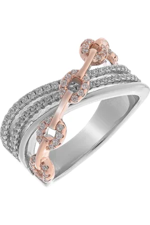 ORPHELIA Damen-Ring Sterling-Silber 925 – Silber/Rosé ZR-7281