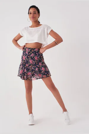 HERITA Mini-jupe à motifs floraux