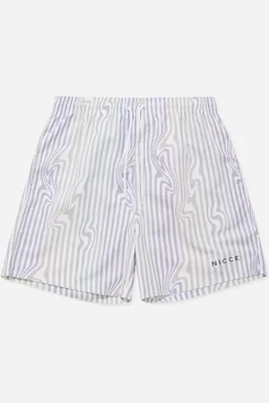 Nicce London Strata Mens White/Flila Swim Shorts