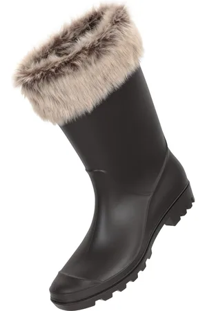 Mountain Warehouse Damen/Frauen Kunstfell gefütterte Gummistiefel (Beige)