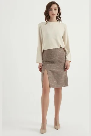 HERITA Rock mit hoher Taille und Schlitz