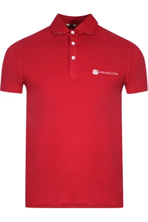 Aquascutum Aldis Crest Block Logo Rotes Poloshirt