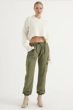 HERITA Detaillierte Cargohose mit elastischen Bündchen