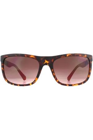 Guess Rectangle Mens Dark Havana Brown Gradient Sonnenbrille