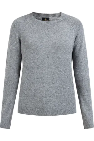 Dreimaster Strickpullover Damen dunkelgrau melange